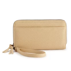 Sonoma Goods For Life® Elowen RFID-Blocking Double Zip Wristlet -Sonoma Goods For Life Shop 5009987 Woven Warm Taupe