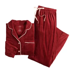 Women's Sonoma Goods For Life® Velour Long Sleeve Pajama Shirt & Pajama Pants Sleep Set 21 Women's Sonoma Goods For Life® Velour Long Sleeve Pajama Shirt & Pajama Pants Sleep Set -Sonoma Goods For Life Shop 5033010 ALT5