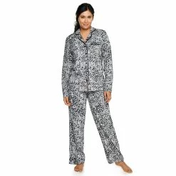 Women's Sonoma Goods For Life® Velour Long Sleeve Pajama Shirt & Pajama Pants Sleep Set 15 Women's Sonoma Goods For Life® Velour Long Sleeve Pajama Shirt & Pajama Pants Sleep Set -Sonoma Goods For Life Shop 5033010 Cheetah