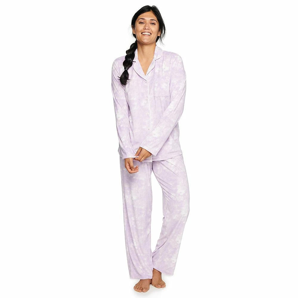 Women's Sonoma Goods For Life® Velour Long Sleeve Pajama Shirt & Pajama Pants Sleep Set 9 Women's Sonoma Goods For Life® Velour Long Sleeve Pajama Shirt & Pajama Pants Sleep Set - Image 9