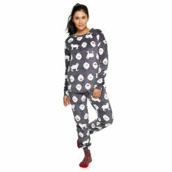 Women's Sonoma Goods For LifeĀ® 3-pc. Long Sleeve Pajama Top, Pajama Pants & Socks Set