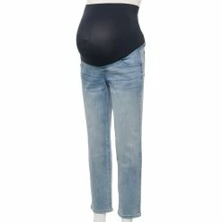 Maternity Sonoma Goods For Life® Over-The-Belly Cropped Straight-Leg Jeans -Sonoma Goods For Life Shop 5035940 Light Wash