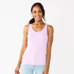 Women's Sonoma Goods For Life® Everyday Ribbed Tank -Sonoma Goods For Life Shop 5046234 Bright Purple