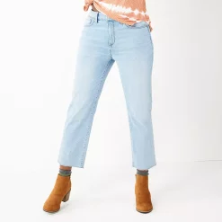 Petite Sonoma Goods For Life® High-Waisted Straight-Leg Crop Jeans -Sonoma Goods For Life Shop 5132570 Light Wash