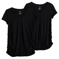 Maternity Sonoma Goods For Life® 2-pack Essential Short Sleeve Tee -Sonoma Goods For Life Shop 5145387 Black Black