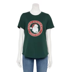 Women's Sonoma Goods For Life® Short Sleeve Holiday Graphic Tee 19 Women's Sonoma Goods For Life® Short Sleeve Holiday Graphic Tee -Sonoma Goods For Life Shop 5180762 Green Santa