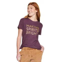Women's Sonoma Goods For Life® Short Sleeve Holiday Graphic Tee 30 Women's Sonoma Goods For Life® Short Sleeve Holiday Graphic Tee -Sonoma Goods For Life Shop 5180762 Making Spirits Bright