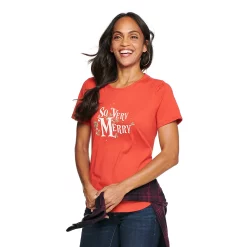 Women's Sonoma Goods For Life® Short Sleeve Holiday Graphic Tee 27 Women's Sonoma Goods For Life® Short Sleeve Holiday Graphic Tee -Sonoma Goods For Life Shop 5180762 So Very Merry Red