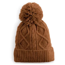 Women's Sonoma Goods For Life® Sherpa-Lined Cable Knit Beanie -Sonoma Goods For Life Shop 5194661 Nutmeg