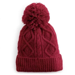 Women's Sonoma Goods For Life® Sherpa-Lined Cable Knit Beanie -Sonoma Goods For Life Shop 5194661 Red