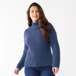 Women's Sonoma Goods For Life® Exposed Seaming Mockneck Sweater -Sonoma Goods For Life Shop 5195667 Iris Bouquet