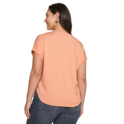 Plus Size Sonoma Goods For Life® Dolman Short Sleeve Button Front Top -Sonoma Goods For Life Shop 5204508 ALT