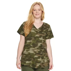 Plus Size Sonoma Goods For Life® V-Neck Tunic Tee -Sonoma Goods For Life Shop 5209140 Camo