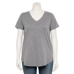 Plus Size Sonoma Goods For Life® V-Neck Tunic Tee -Sonoma Goods For Life Shop 5209140 Gray