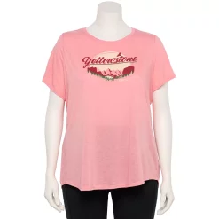 Plus Size Sonoma Goods For Life® National Parks Graphic Tee -Sonoma Goods For Life Shop 5212613 Yellowstone Light Pink