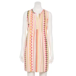 Women's Sonoma Goods For Life® Pintuck Linen-Blend Dress 23 Women's Sonoma Goods For Life® Pintuck Linen-Blend Dress -Sonoma Goods For Life Shop 5215954 Pink Geo Stripes