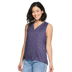 Petite Sonoma Goods For Life® Sleeveless V-Neck Top -Sonoma Goods For Life Shop 5222594 Purple Floral