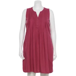 Plus Size Sonoma Goods For Life® Pintuck Linen-Blend Dress -Sonoma Goods For Life Shop 5223428 Clematis Mauve