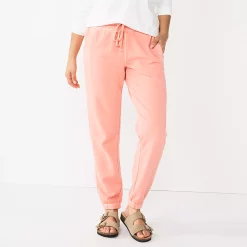 Women's Sonoma Goods For Life® Cinched Knit Jogger Pants -Sonoma Goods For Life Shop 5225497 Coral