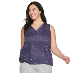 Plus Size Sonoma Goods For Life® V-Neck Tank -Sonoma Goods For Life Shop 5226888 Purple Floral Dot