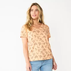 Petite Sonoma Goods For Life® Everyday Short Sleeve V-Neck Tee -Sonoma Goods For Life Shop 5234230 Bananas