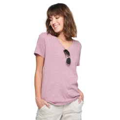 Petite Sonoma Goods For Life® Everyday Short Sleeve V-Neck Tee -Sonoma Goods For Life Shop 5234230 Dusty Purple