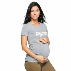 Maternity Sonoma Goods For Life® Fitted Crewneck Graphic Tee -Sonoma Goods For Life Shop 5237042 Gray Mama