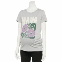 Maternity Sonoma Goods For Life® Fitted Crewneck Graphic Tee -Sonoma Goods For Life Shop 5237042 Gray Mama Floral