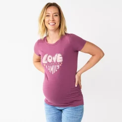 Maternity Sonoma Goods For Life® Fitted Crewneck Graphic Tee -Sonoma Goods For Life Shop 5237042 Love Makes A Family