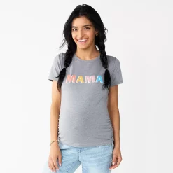 Maternity Sonoma Goods For Life® Fitted Crewneck Graphic Tee -Sonoma Goods For Life Shop 5237042 Mama Multi Color