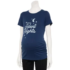 Maternity Sonoma Goods For Life® Fitted Crewneck Graphic Tee -Sonoma Goods For Life Shop 5237042 No More Silent Nights