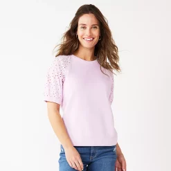 Women's Sonoma Goods For Life® Puff Sleeve Sweatshirt -Sonoma Goods For Life Shop 5237696 Daydream Purple