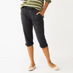 Women's Sonoma Goods For Life® Comfort Waist Pull-On Capri Pants -Sonoma Goods For Life Shop 5237938 Black