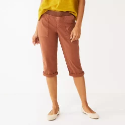 Women's Sonoma Goods For Life® Comfort Waist Pull-On Capri Pants -Sonoma Goods For Life Shop 5237938 Cinnamon