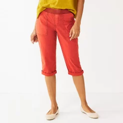 Women's Sonoma Goods For Life® Comfort Waist Pull-On Capri Pants -Sonoma Goods For Life Shop 5237938 Coral