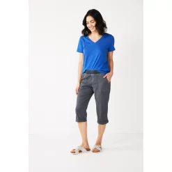 Women's Sonoma Goods For Life® Comfort Waist Pull-On Capri Pants -Sonoma Goods For Life Shop 5237938 Dark Gray