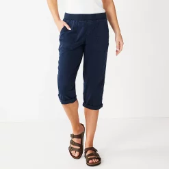 Women's Sonoma Goods For Life® Comfort Waist Pull-On Capri Pants -Sonoma Goods For Life Shop 5237938 Navy