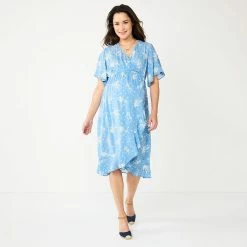 Maternity Sonoma Goods For Life® Flutter Sleeve Wrap Dress -Sonoma Goods For Life Shop 5241695 Blue Floral
