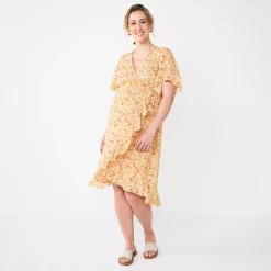 Maternity Sonoma Goods For Life® Flutter Sleeve Wrap Dress -Sonoma Goods For Life Shop 5241695 Ditsy Floral