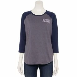 Women's Sonoma Goods For Life® Three Quarter Sleeve Baseball Graphic Tee -Sonoma Goods For Life Shop 5242169 Purple Choose Kindness