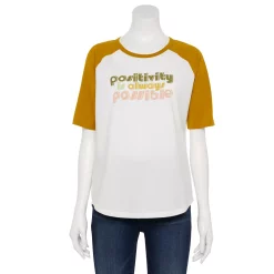 Women's Sonoma Goods For Life® Elbow Sleeve Baseball Graphic Tee 15 Women's Sonoma Goods For Life® Elbow Sleeve Baseball Graphic Tee -Sonoma Goods For Life Shop 5242399 Ivory Positivity