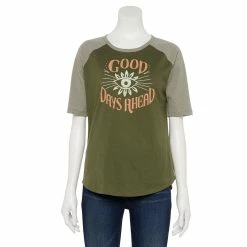 Women's Sonoma Goods For Life® Elbow Sleeve Baseball Graphic Tee 16 Women's Sonoma Goods For Life® Elbow Sleeve Baseball Graphic Tee -Sonoma Goods For Life Shop 5242399 Olive Good Days