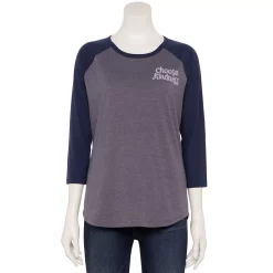 Women's Sonoma Goods For Life® Elbow Sleeve Baseball Graphic Tee 19 Women's Sonoma Goods For Life® Elbow Sleeve Baseball Graphic Tee -Sonoma Goods For Life Shop 5242399 Purple Choose Kindness