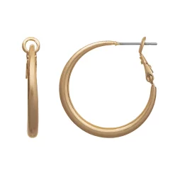 Sonoma Goods For Life® Small Worn Gold Plated Hoop Earrings