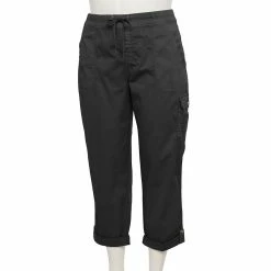 Plus Size Sonoma Goods For Life® Comfort Waist Utility Capri Pants -Sonoma Goods For Life Shop 5258066 Pitch Black