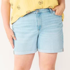 Plus Size Sonoma Goods For Life® Premium High-Waist Denim Shorts -Sonoma Goods For Life Shop 5261004 Orchard