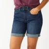 Petite Sonoma Goods For Life® High-Rise Bermuda Jean Shorts