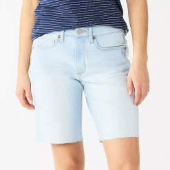 Petite Sonoma Goods For Life® High-Rise Bermuda Jean Shorts -Sonoma Goods For Life Shop 5267553 White Tail