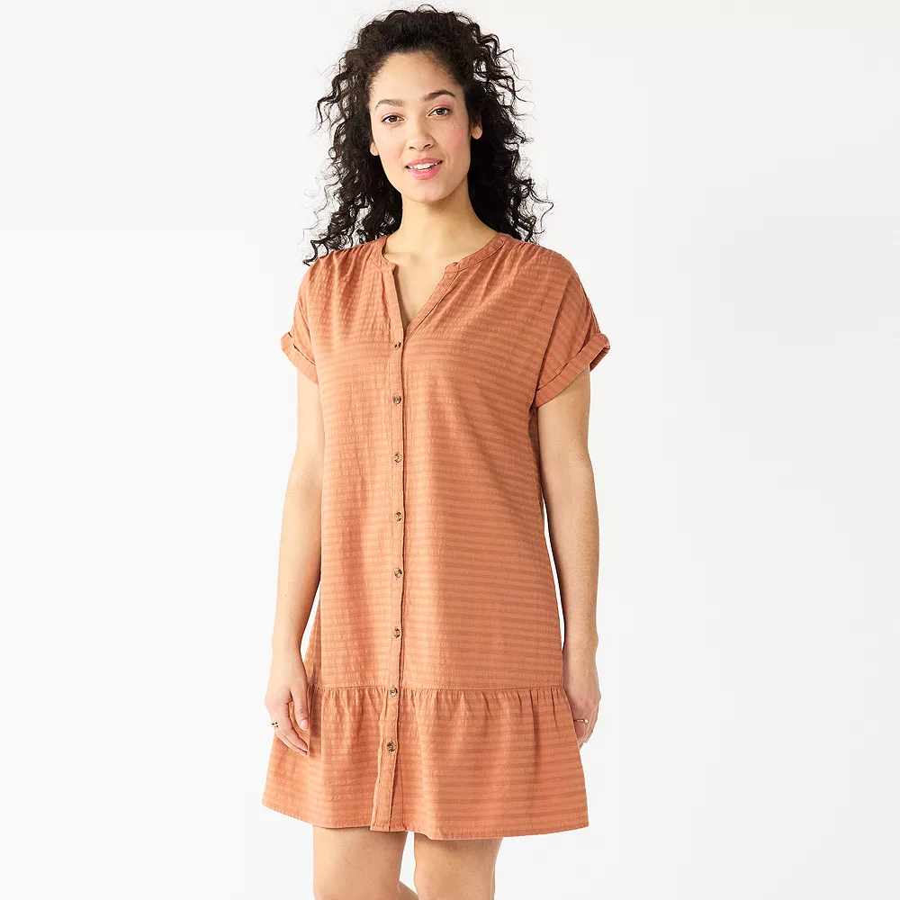 Petite Sonoma Goods For Life® Button-Front Flounce Tunic Dress 2 Petite Sonoma Goods For Life® Button-Front Flounce Tunic Dress - Image 2