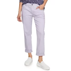 Petite Sonoma Goods For Life® Cuffed Girlfriend Jeans -Sonoma Goods For Life Shop 5269794 Lavender